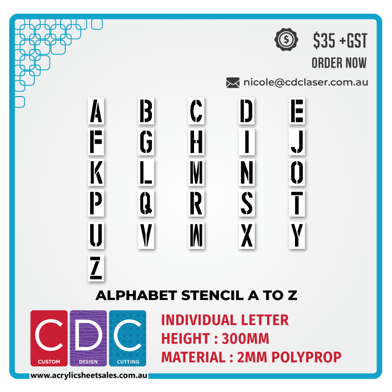 Alphabet Stencil – A to Z – Individual letters