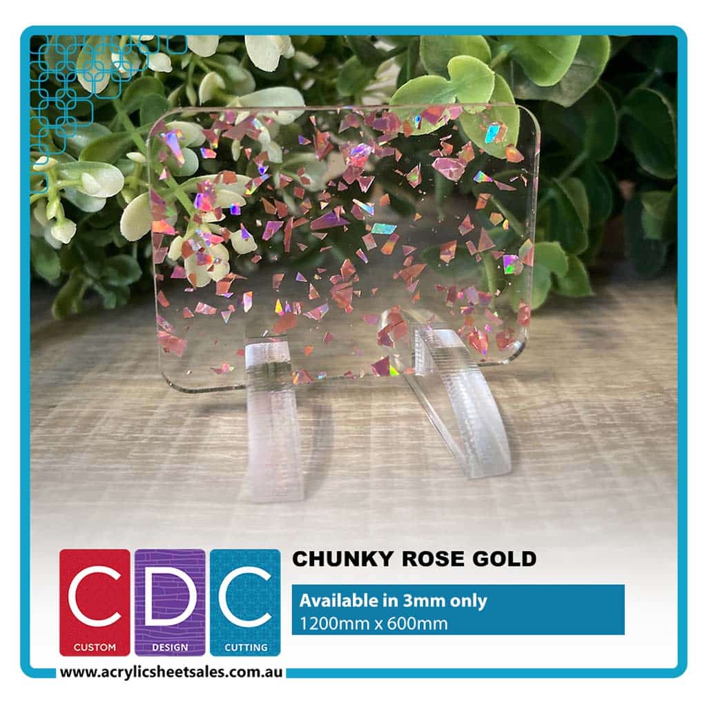 chunky rose gold acrylic sheet