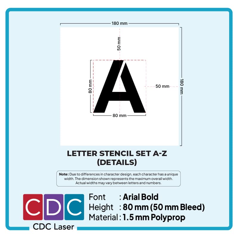 SLIDE 1.B - LETTER STENCIL (80mm Arial Bold)0