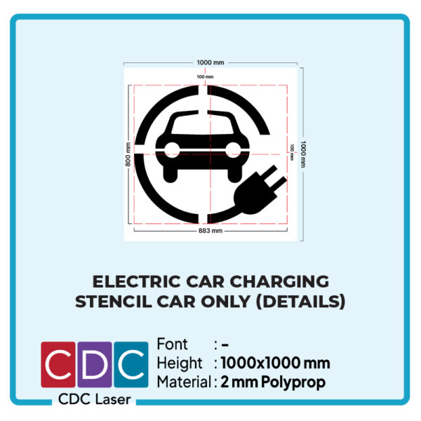 SLIDE 5.B - EV CHARG STENCIL CAR ONLY (1000mm)0