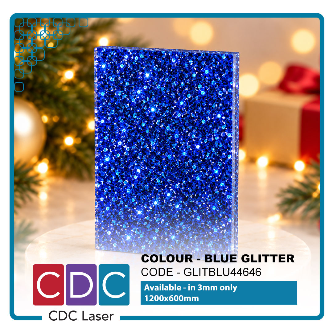 blue glitter- xmas decor